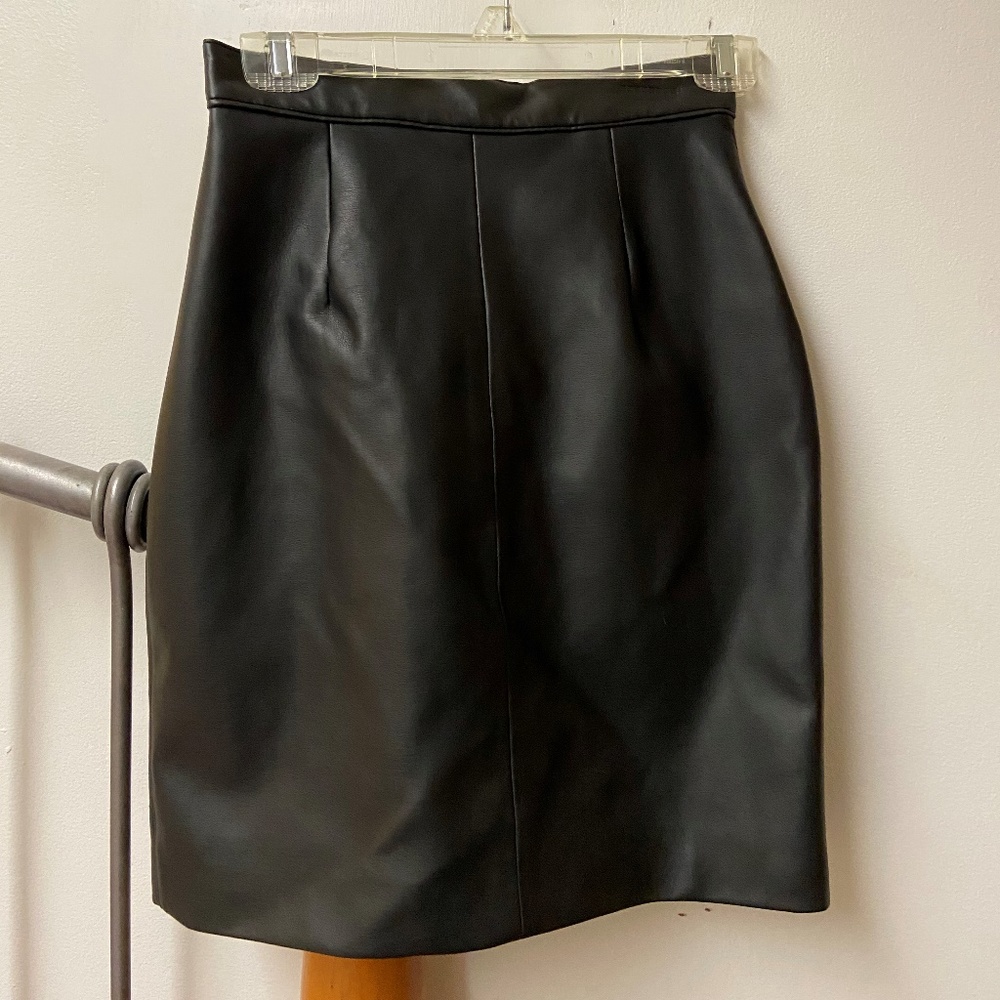 Faux Black Leather Skirt Size 9/10